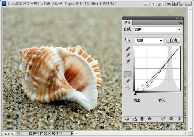 Photoshop快速调出写意海滩贝壳照片,PS教程,图老师教程网