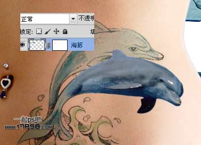 Photoshop制作海豚立体纹身效果,PS教程,图老师教程网