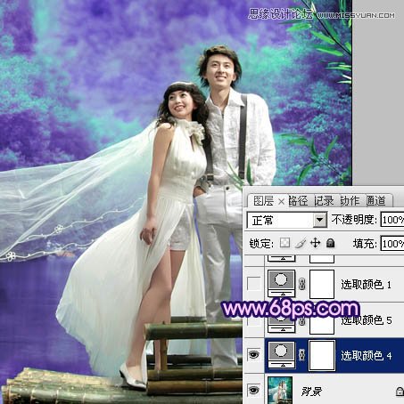 Photosho调出外景婚片梦幻的蓝紫色,PS教程,图老师教程网
