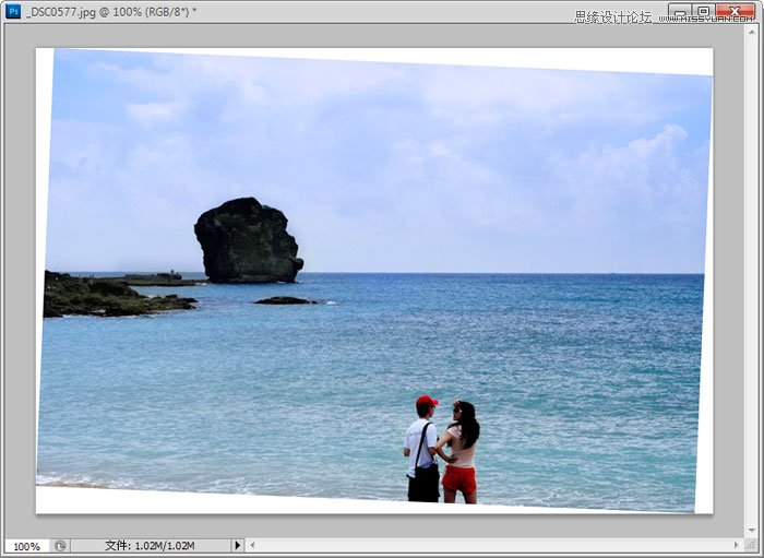 Photoshop简单给偏歪的照片扶正,PS教程,图老师教程网