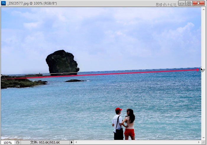 Photoshop简单给偏歪的照片扶正,PS教程,图老师教程网