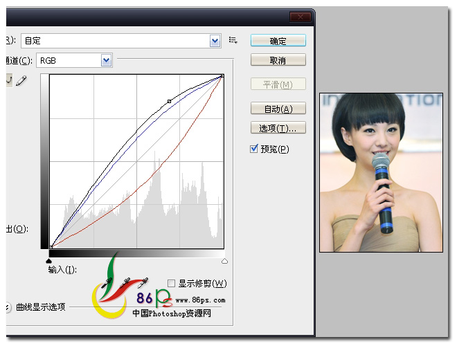 Photoshop调出美女照片蓝色柔美色调,PS教程,图老师教程网