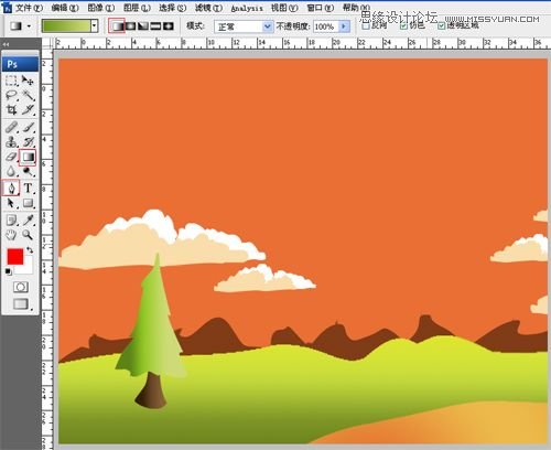 Photoshop绘制野外风景插画教程,PS教程,图老师教程网