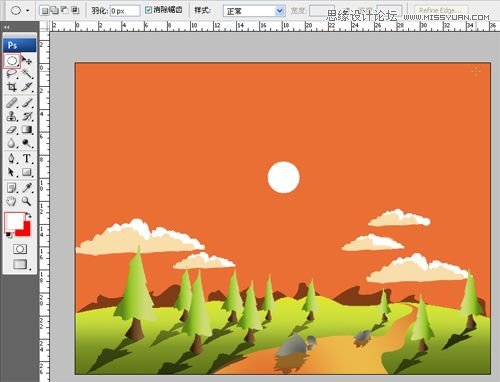 Photoshop绘制野外风景插画教程,PS教程,图老师教程网