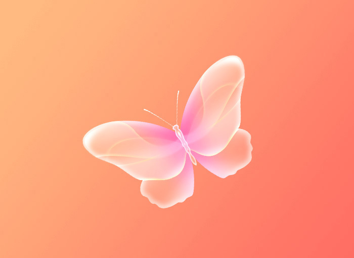 Photoshop绘制可爱的粉色水晶蝴蝶,PS教程,图老师教程网