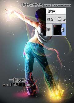 Photoshop合成动感光电舞女设计教程,PS教程,图老师教程网