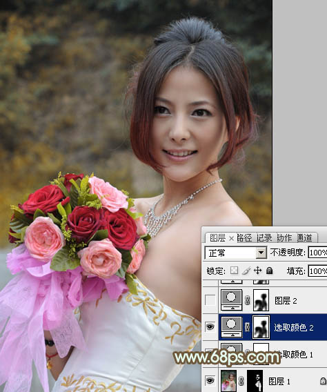 Photoshop调出美女婚片柔美的黄色调,PS教程,图老师教程网