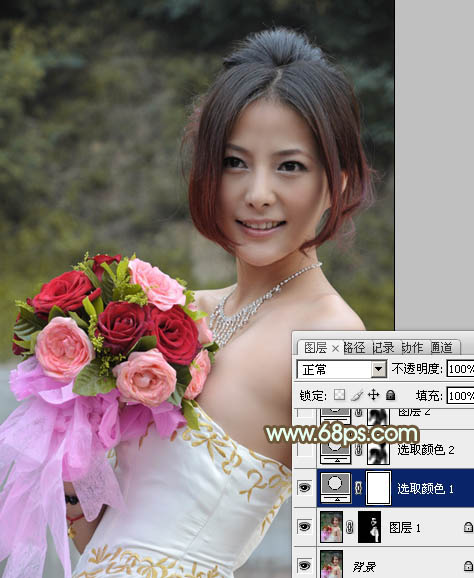 Photoshop调出美女婚片柔美的黄色调,PS教程,图老师教程网