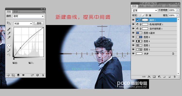 Photoshop制作电影中常见的狙击画面效果