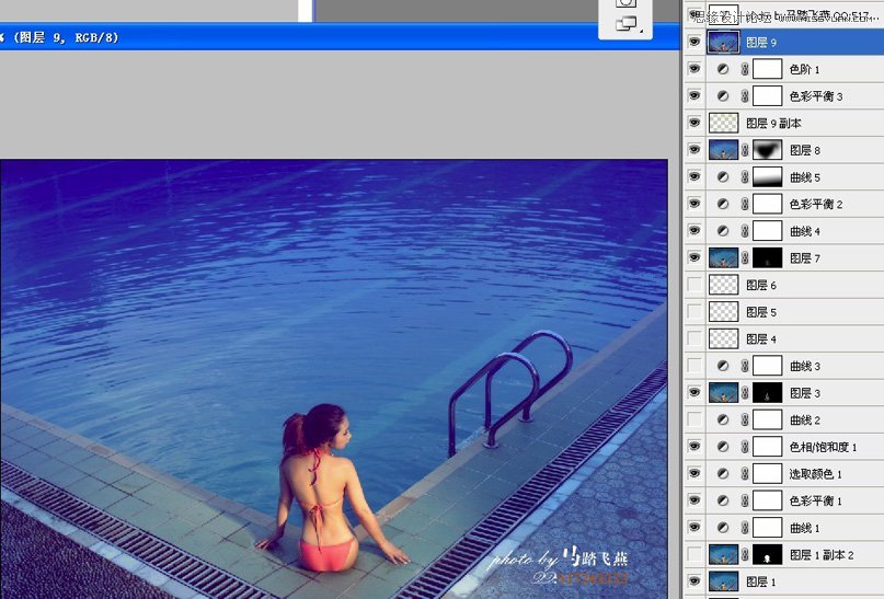 Photoshop调出游泳池美女柔色调,PS教程,图老师教程网