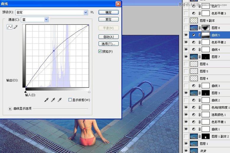 Photoshop调出游泳池美女柔色调,PS教程,图老师教程网