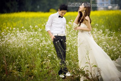 Photoshop调出婚片清新的黄绿色掉,PS教程,图老师教程网