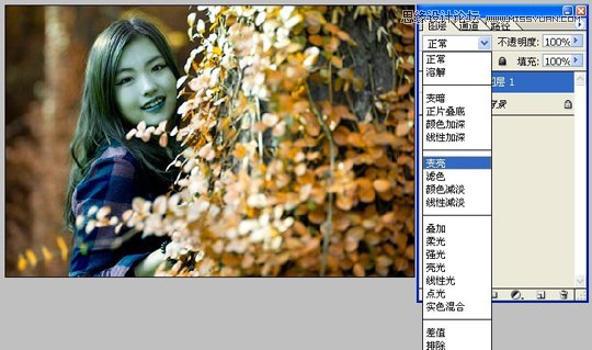 Photoshop简单调出美女秋天黄色调,PS教程,图老师教程网