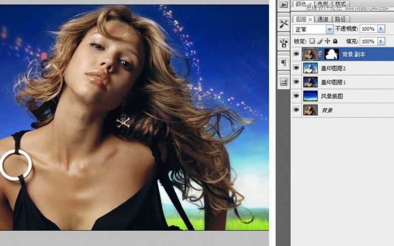 Photoshop给美女飞扬的头发抠图教程,PS教程,图老师教程网