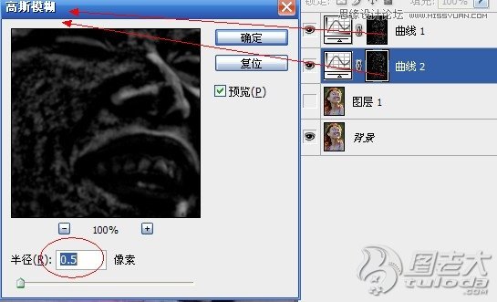 Photoshop利用差值计算后双曲线磨皮法,PS教程,图老师教程网