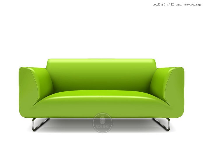 Photoshop绘制逼真的绿色沙发,PS教程,图老师教程网