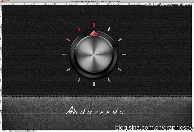 Photoshop绘制精致的金属AMP调节器教程,PS教程,图老师教程网