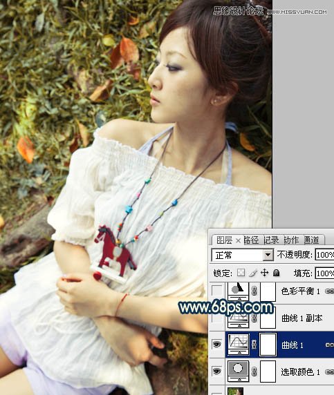 Photoshop调出外景美女肤色泛黄色调,PS教程,图老师教程网