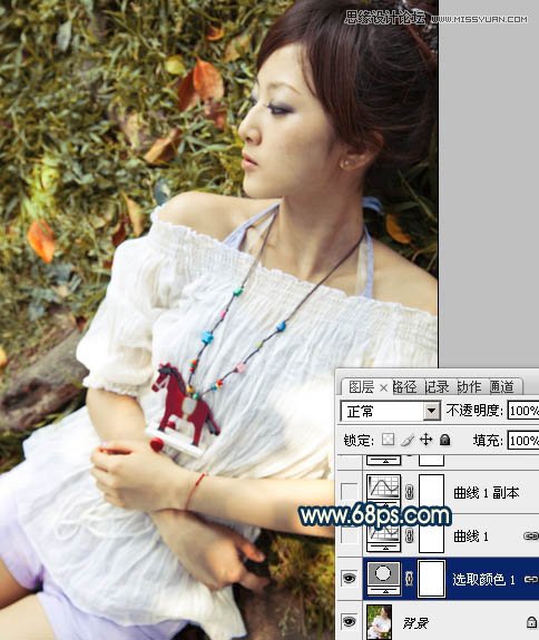 Photoshop调出外景美女肤色泛黄色调,PS教程,图老师教程网