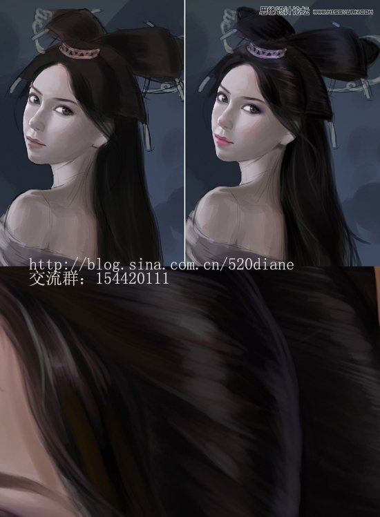 Photoshop绘制古典美女的头发绘制,PS教程,图老师教程网