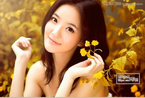 Photoshop调出外美女照片唯美的淡黄色调,PS教程,图老师教程网