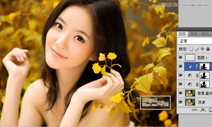 Photoshop调出外美女照片唯美的淡黄色调,PS教程,图老师教程网