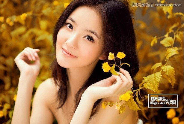 Photoshop调出外美女照片唯美的淡黄色调,PS教程,图老师教程网