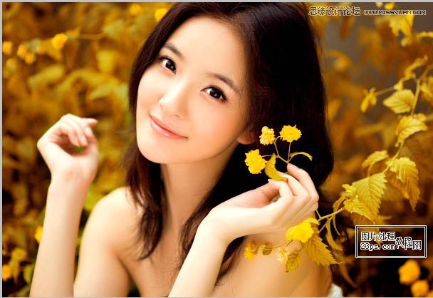 Photoshop调出外美女照片唯美的淡黄色调,PS教程,图老师教程网