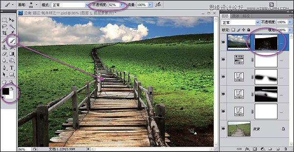 Photoshop给平凡的田野小路添加色彩层次感,PS教程,图老师教程网