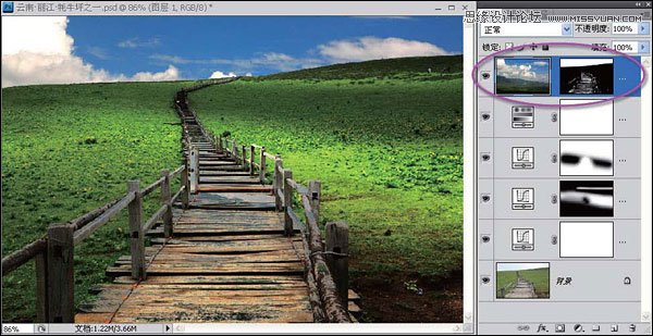 Photoshop给平凡的田野小路添加色彩层次感,PS教程,图老师教程网