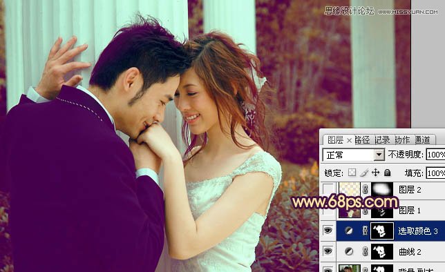 Photoshop调出婚片柔美的黄色调,PS教程,图老师教程网