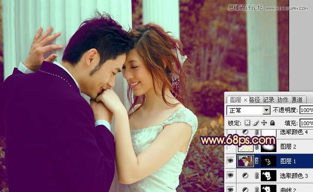 Photoshop调出婚片柔美的黄色调,PS教程,图老师教程网