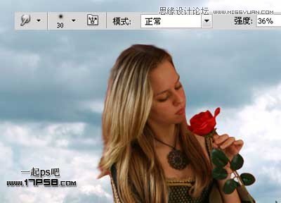 Photoshop合成玫瑰园看花的美女,PS教程,图老师教程网