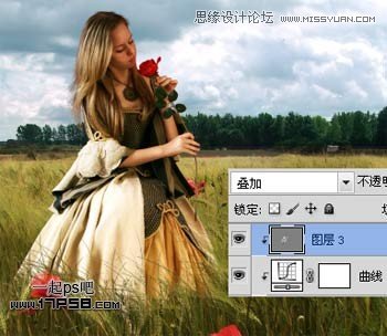 Photoshop合成玫瑰园看花的美女,PS教程,图老师教程网