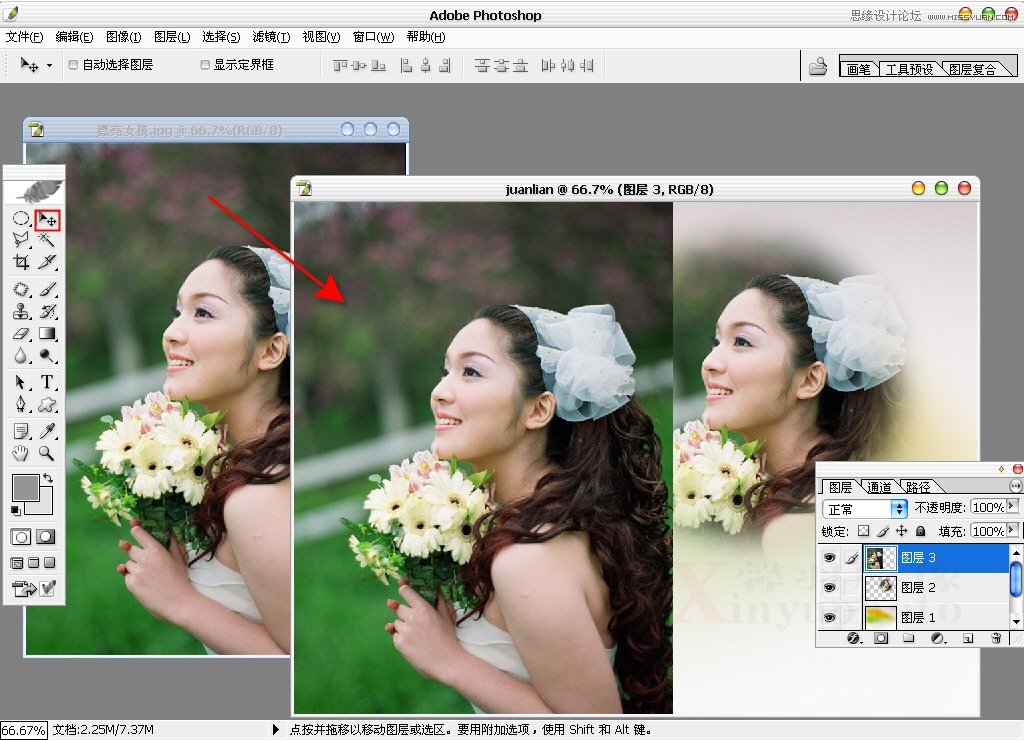 Photoshop制作清新的婚纱写真模板