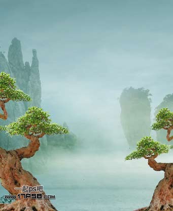 Photoshop合成迷雾江面泛舟的奇幻场景,PS教程,图老师教程网