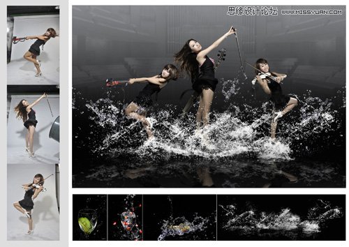 Photoshop合成超酷的水花音乐海报效果,PS教程,图老师教程网