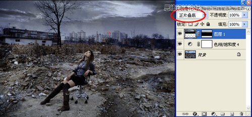 Photoshop调出做在废墟中的女孩战火颓废色彩,PS教程,图老师教程网
