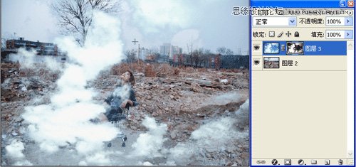 Photoshop调出做在废墟中的女孩战火颓废色彩,PS教程,图老师教程网