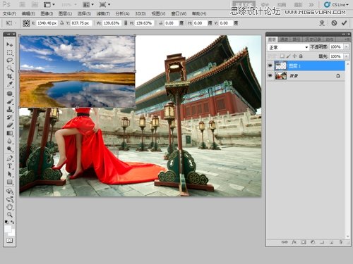 Photoshop给毫无生机外景照片添加云彩,PS教程,图老师教程网