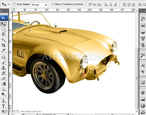 Photoshop创意合成金色质感的小汽车,PS教程,图老师教程网