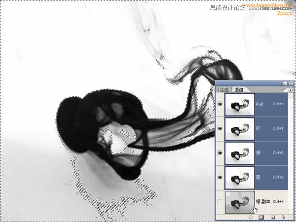 Photoshop抠出流动效果的墨迹,PS教程,图老师教程网