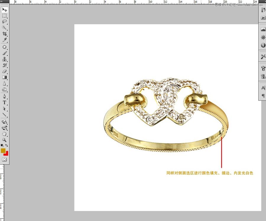 Photoshop对商业产品珠宝首饰戒子后期修图,PS教程,图老师教程网