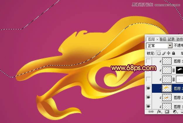 Photoshop绘制漂亮的金色龙头教程,PS教程,图老师教程网