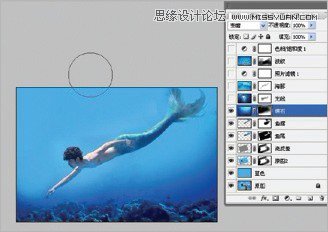 Photoshop使用素材合成水下男美人鱼场景,PS教程,图老师教程网