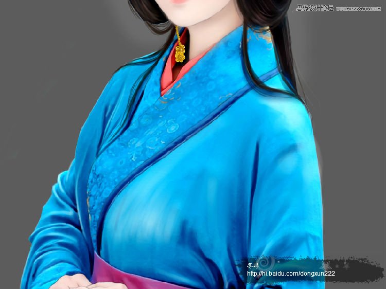 Photoshop古典美女转手绘之古典衣服,PS教程,图老师教程网