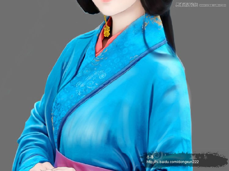 Photoshop古典美女转手绘之古典衣服,PS教程,图老师教程网