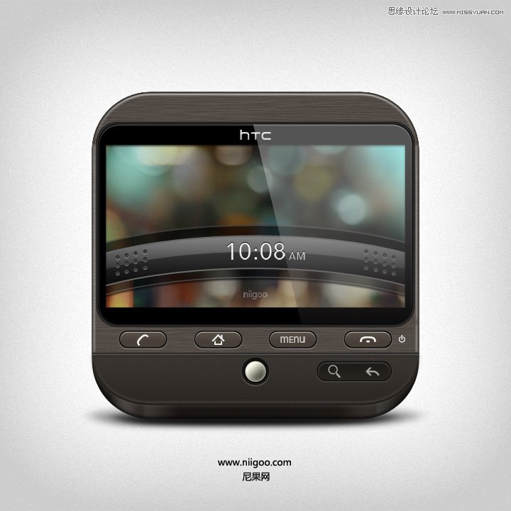 Photoshop绘制质感HTC手机icon图标教程,PS教程,图老师教程网