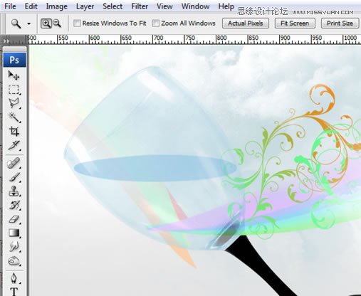 Photoshop合成漂浮在花藤中的创意杯子,PS教程,图老师教程网