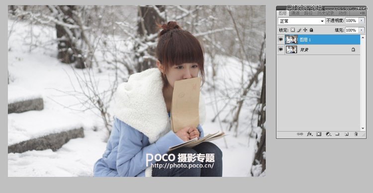 Photoshop调出人像梦幻雪景效果,PS教程,图老师教程网